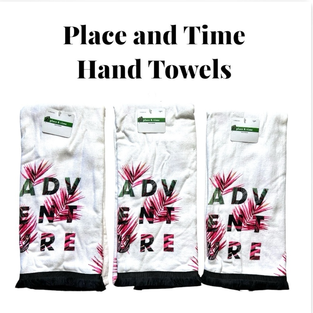 NWT Place and Time Hand Towels Set Of 3 Wild Summer Collection - Adventu…